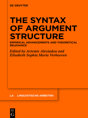 cover image of The Syntax of Argument Structure